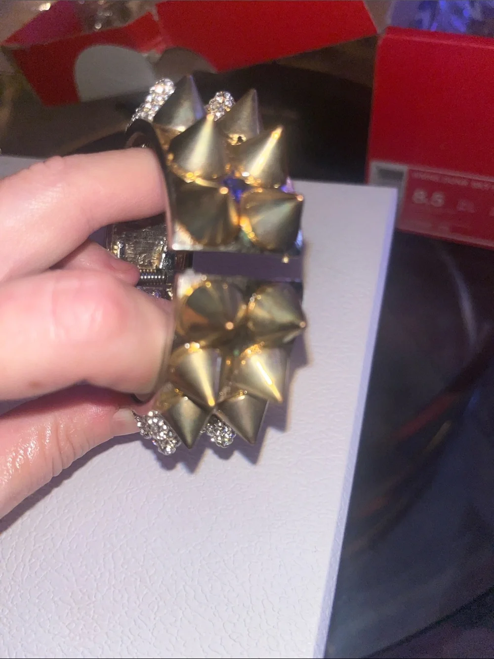 Women's Crystal Spike Bangle/Cuff Bracelet